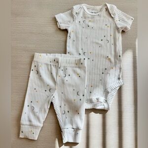 Carter's White and Yellow Star Print Kids Matching Set